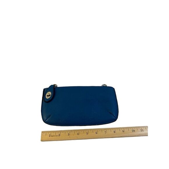 Co-lab wallet blue zipper snap  cruelty free turn key 5"x9" (scuffs) - Picture 1 of 9
